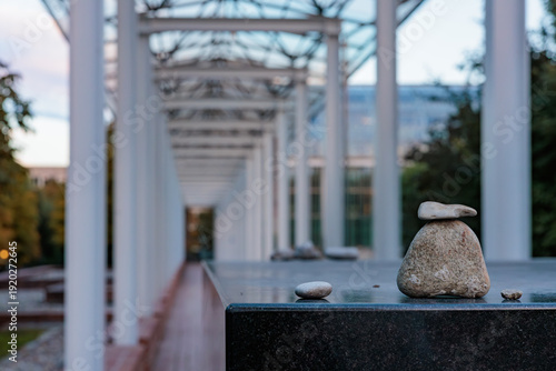 Old brick wall covered with red ivy leaves in autumn urban setting