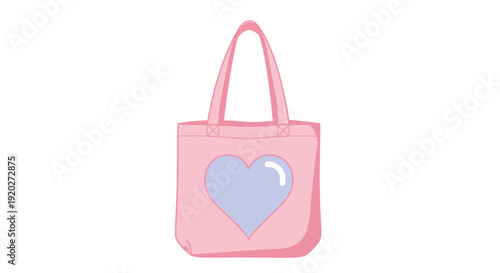 Pink Tote Bag with Heart Design.