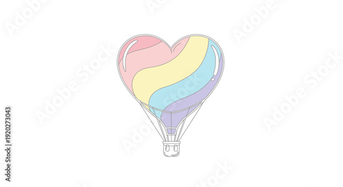 Colorful Heart Shaped Hot Air Balloon.