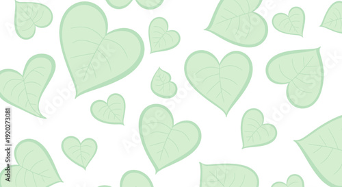 Collection of Green Heart Shapes Illustration.