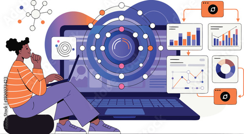 AI and Human Collaboration SaaS Landing Page Illustration