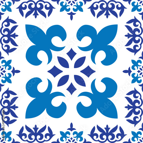 Blue Ethnic Asia national Seamless pattern. Ethnic Asia ornament of the nomadic peoples of Asia, the Great Steppe, Kazakh, Kyrgyz, Kalmyk, Mongol, Buryats, Turkmen, Turk. For carpet, ceramic, yurts