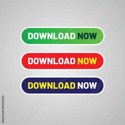Set of Modern Download Now Call to Action Buttons