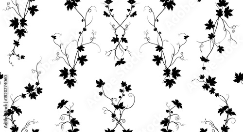 Black silhouettes of maple tree branches.