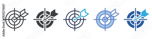 Mission icon set multiple style collection