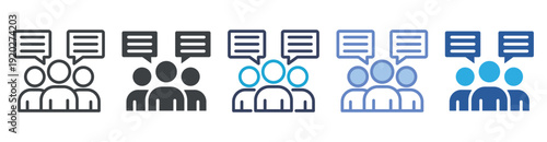 Communication icon set multiple style collection