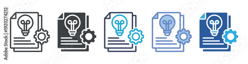 Project icon set multiple style collection