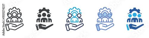 Human Resources icon set multiple style collection