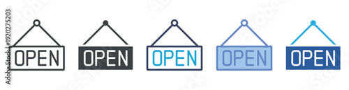 Open icon set multiple style collection