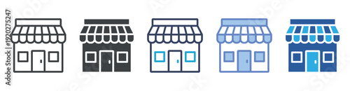 Shop icon set multiple style collection
