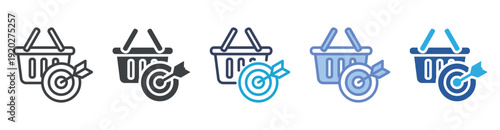 Target icon set multiple style collection