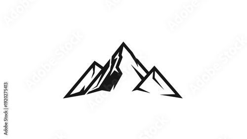 Black Mountain Peaks Illustration.