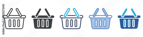 Basket icon set multiple style collection