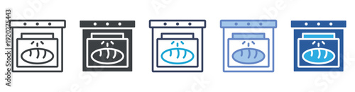 Bakery icon set multiple style collection