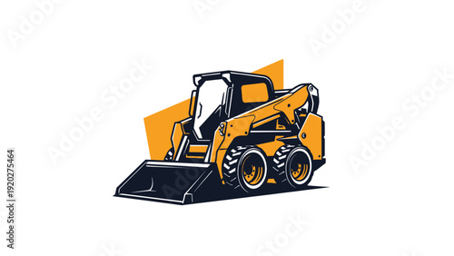Yellow Skid Steer Loader Machine.