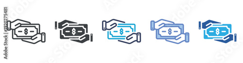 Payment icon set multiple style collection