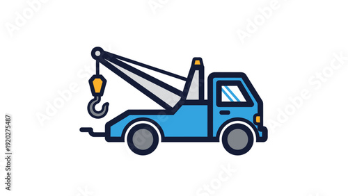 Blue Tow Truck Illustration Vehicle.