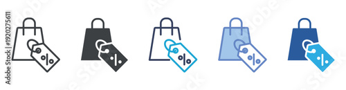 Price Tag icon set multiple style collection