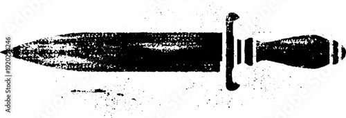 High contrast dagger ink illustration for minimalist design