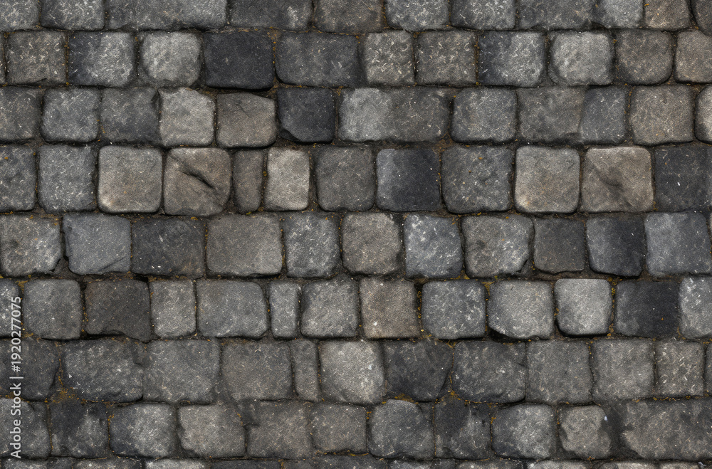 Fototapeta premium Processed collage of old street pavement surface texture. Background for banner, backdrop.