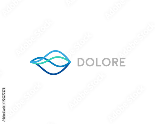 Abstract linear logotype. Wave flow logo symbol. Motion stream water aqua  icon.