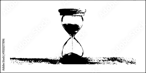 Timeless hourglass emblem in black and white for vintage design and decor