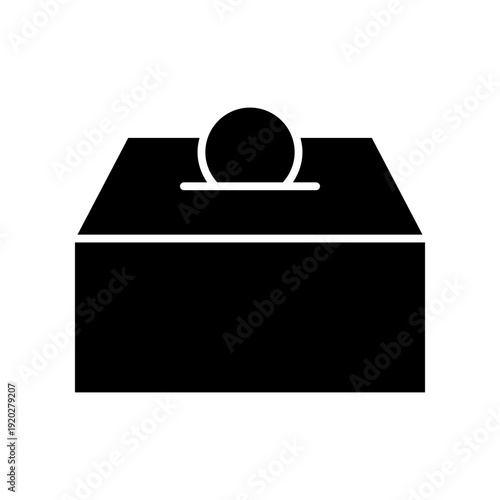 Monochrome Vector Symbol of a Charity Donation Box Icon