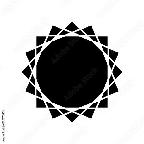 Geometric Abstract Circular Pattern with Overlapping Shapes