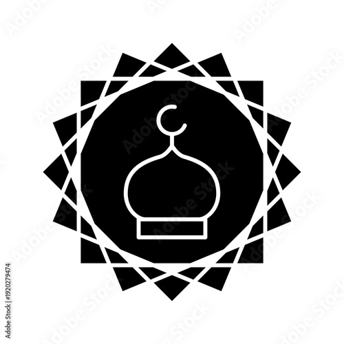 Islamic Geometric Design Featuring A Traditional Dome Icon