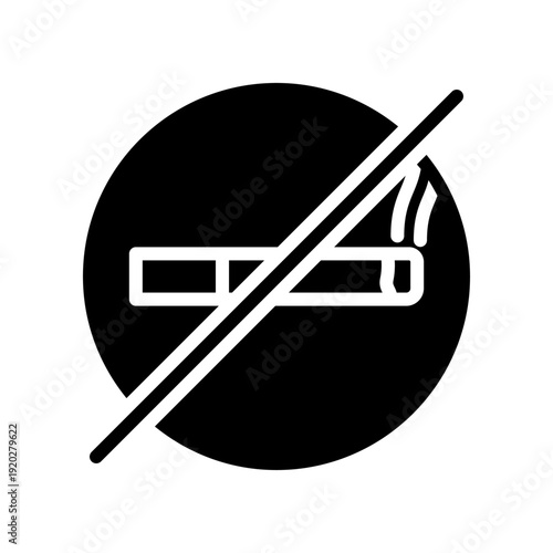 No Smoking Sign Icon Representing Smoking Prohibition or Smoke-Free Area Policy