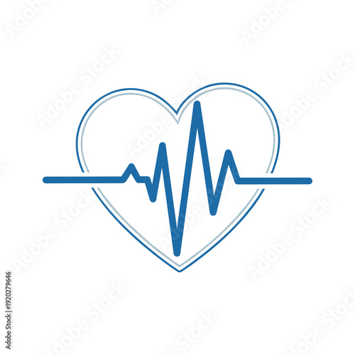 Heartbeat line icon in heart shape