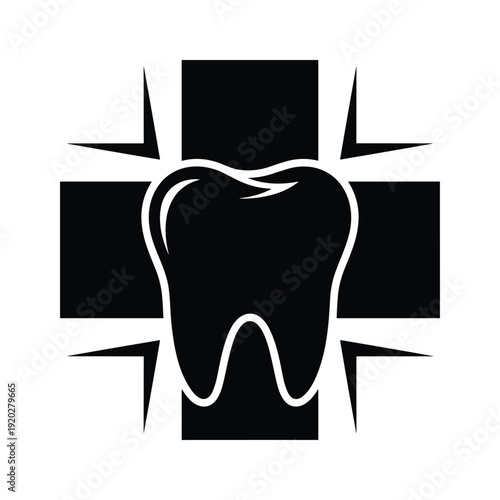 Black and white dental care logo design