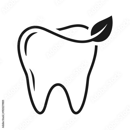 Healthy Tooth with Leaf