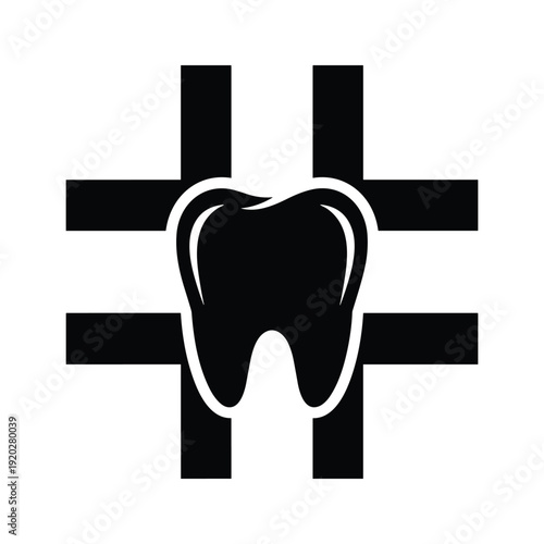 Black and white dental logo design element