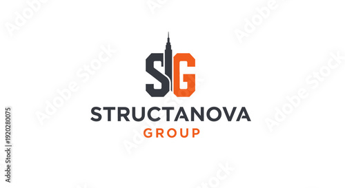 Modern letter S and G logo forming skyscraper building shape for construction group, isolated white background