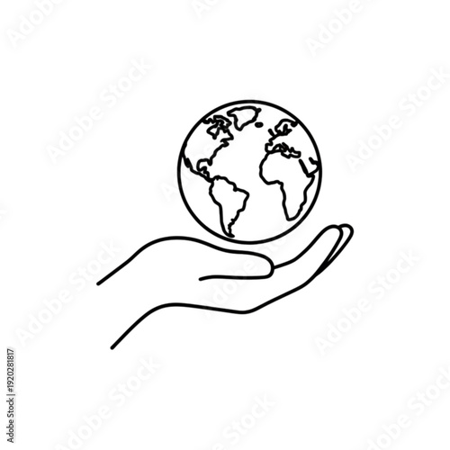 Global environmental responsibility hand holding earth vector image representing worldwide sustainability, conservation efforts, and the protection of our planet and nature.