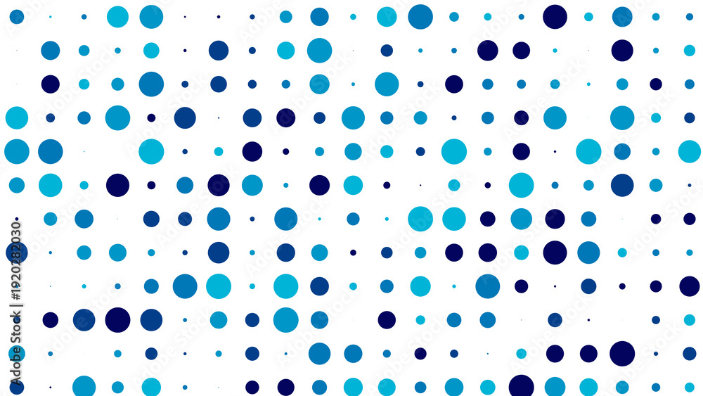 Blue Gradient Dots on White Background, Seamless Pattern