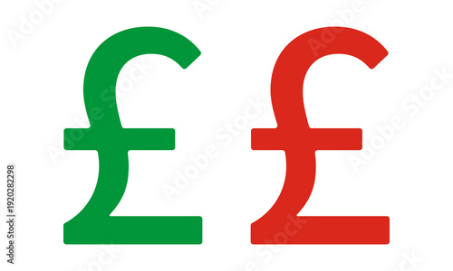 Rounded Green Red British Pound Icons