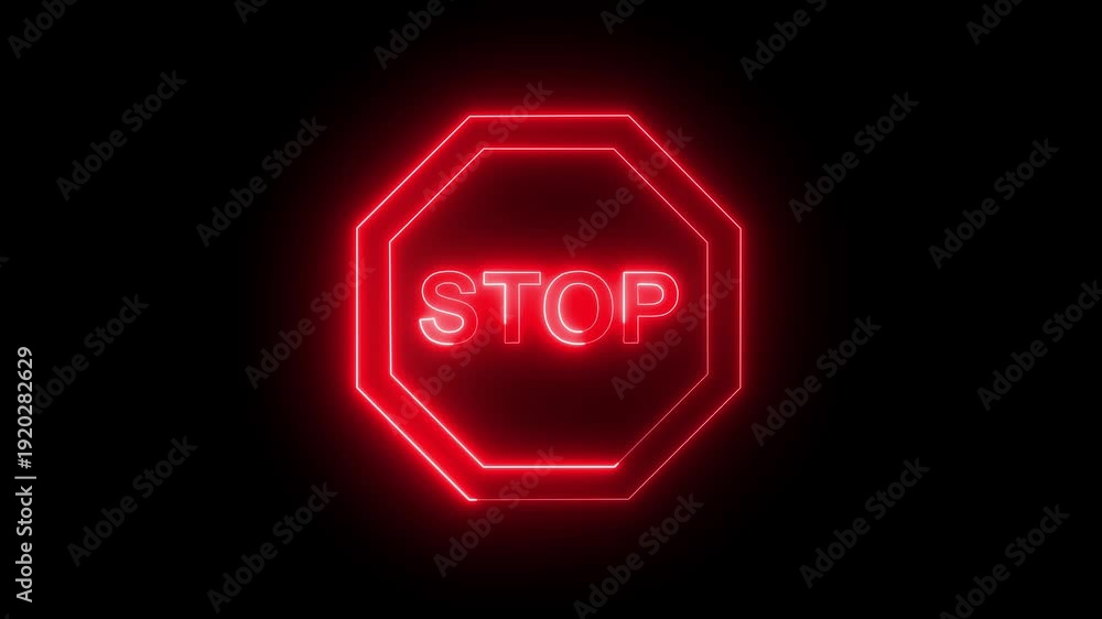 Stop Sign Video Animated stop sign line icon. Traffic safety regulation animation ...