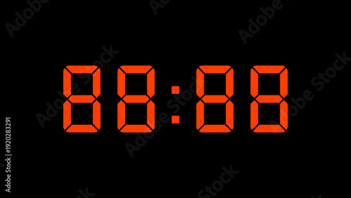 Orange digital seven segment display template