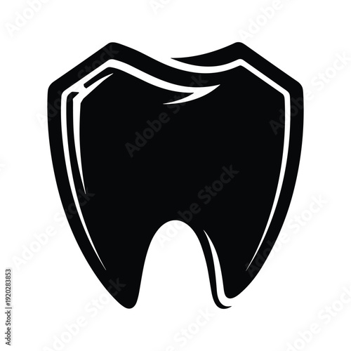 Black silhouette of a tooth icon