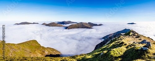 Bild auf Leinwand Snowdon Massif, Snowdon Range, Snowdonia, North Wales, UK