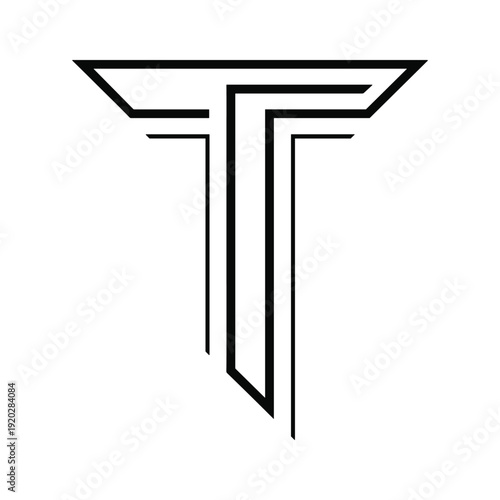 Black Abstract Letter T Logo