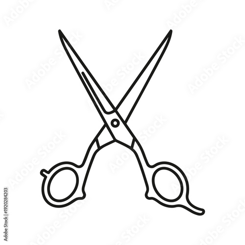Black Scissors Icon Illustration