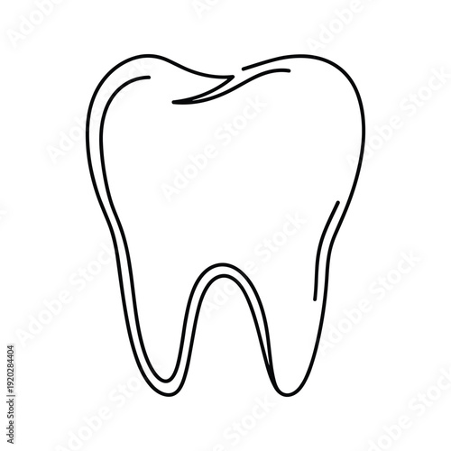 Tooth Outline Simple Line Art Illustration