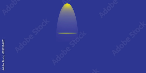 A blurry image of a yellow and blue bullet on a solid blue background