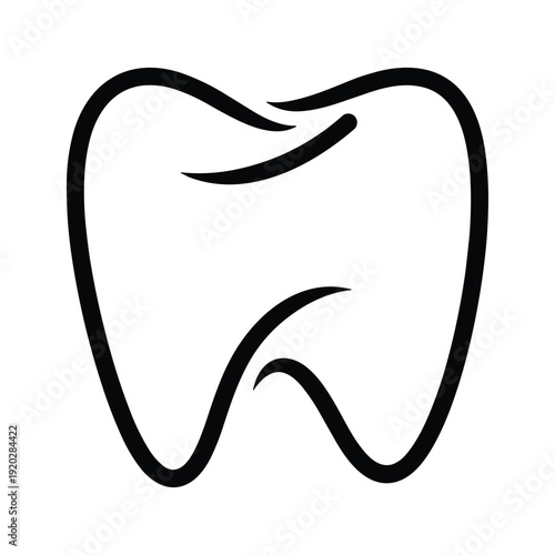 Black Simple Tooth Icon