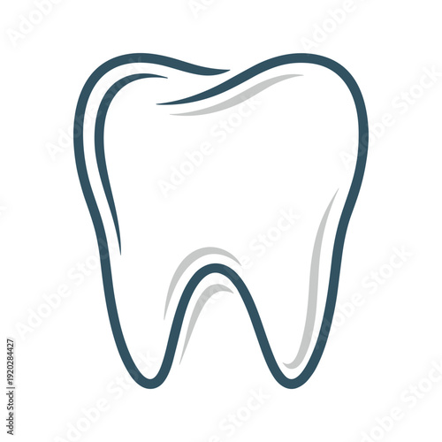 White tooth icon on white background