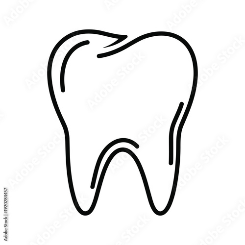 black and white simple tooth outline