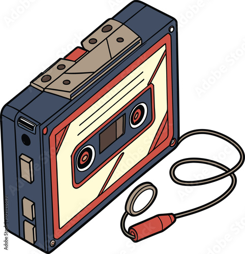Cassette Tape with Headphones music audio